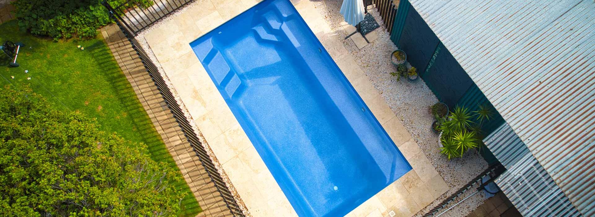 Entertainer 6.5m fibreglass pool installed in Bannockburn by Luxx Pools