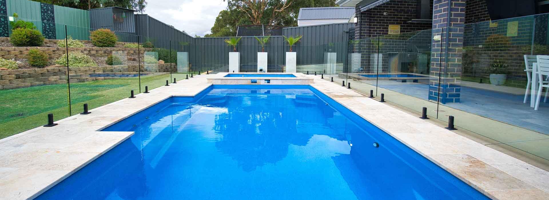 Vice President large fibreglass pool installed in Wandana Heights, Geelong by Luxx Pools